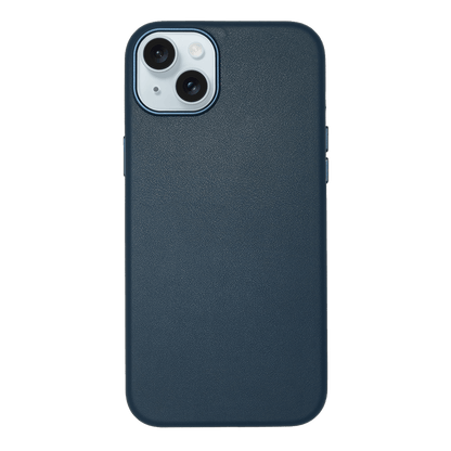 iPhone Vegan Leather Case Navy Leather Phone Case iPhone 15 Plus by The Dairy - The Dairy