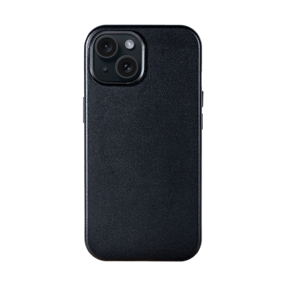 iPhone Vegan Leather Case Black Leather Phone Case iPhone 15 by The Dairy - The Dairy