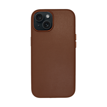 iPhone Vegan Leather Case Brown Leather Phone Case iPhone 15 by The Dairy - The Dairy