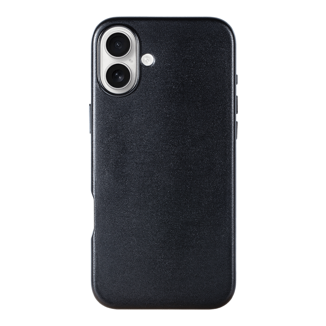 iPhone Vegan Leather Case Black Leather Phone Case iPhone 16 Plus by The Dairy - The Dairy