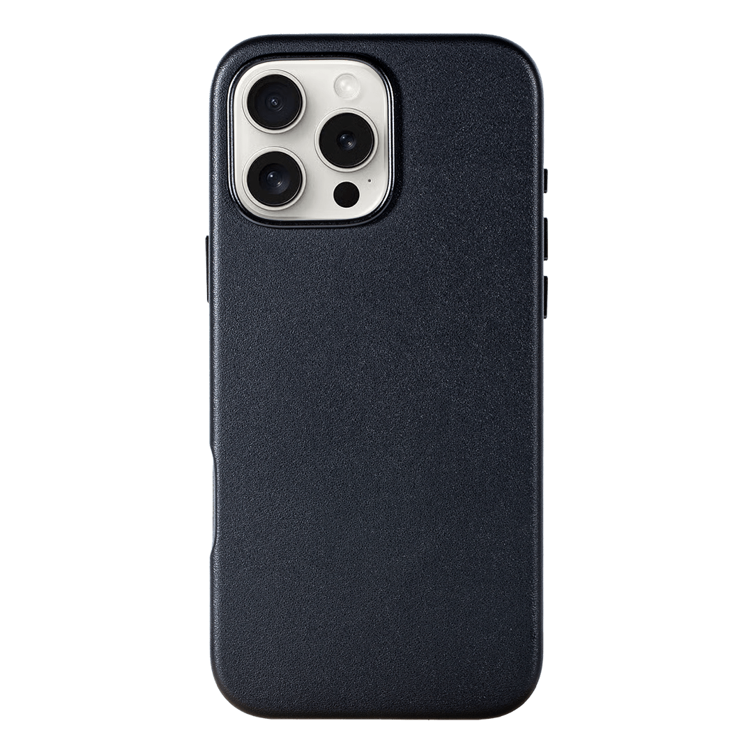 iPhone Vegan Leather Case Black Leather Phone Case iPhone 16 Pro Max by The Dairy - The Dairy