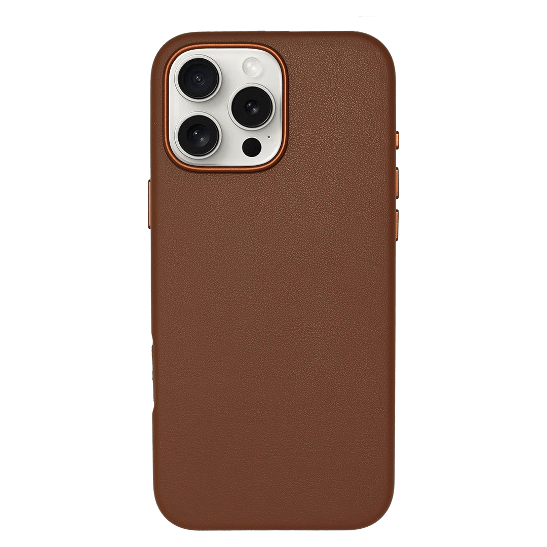 iPhone Vegan Leather Case Brown Leather Phone Case iPhone 16 Pro Max by The Dairy - The Dairy