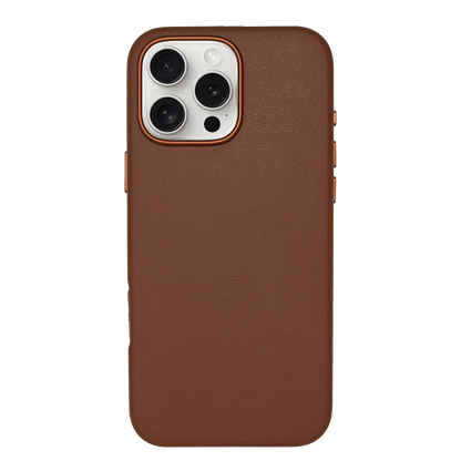 iPhone Vegan Leather Case Brown Leather Phone Case iPhone 16 Pro Max by The Dairy - The Dairy
