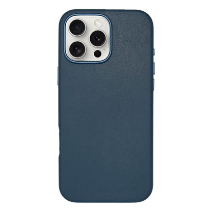 iPhone Vegan Leather Case Navy Leather Phone Case iPhone 16 Pro Max by The Dairy - The Dairy