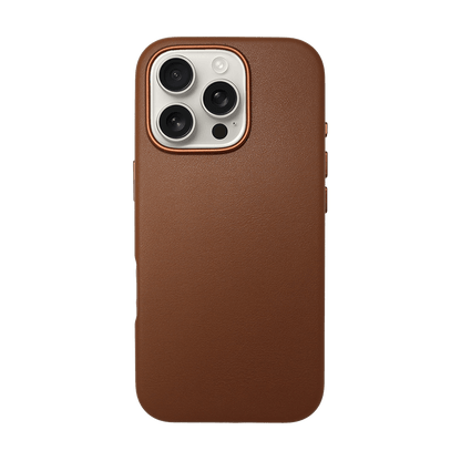 iPhone Vegan Leather Case Brown Leather Phone Case iPhone 16 Pro by The Dairy - The Dairy