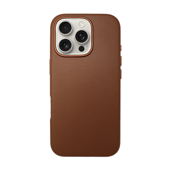 iPhone Vegan Leather Case Brown Leather Phone Case iPhone 16 Pro by The Dairy - The Dairy