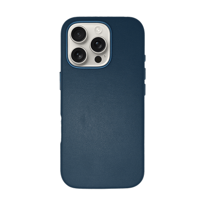 iPhone Vegan Leather Case Navy Leather Phone Case iPhone 16 Pro by The Dairy - The Dairy