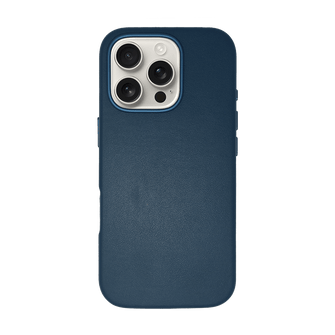 iPhone Vegan Leather Case Navy Leather Phone Case iPhone 16 Pro by The Dairy - The Dairy