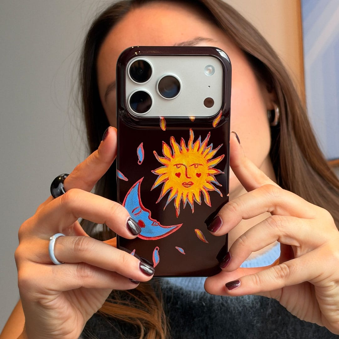 Sun & Moon Plum Printed Phone Cases by BG. Studio - The Dairy