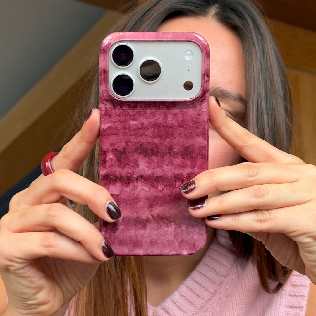 Watercolour Stripes Burgundy Printed Phone Cases by The Dairy - The Dairy