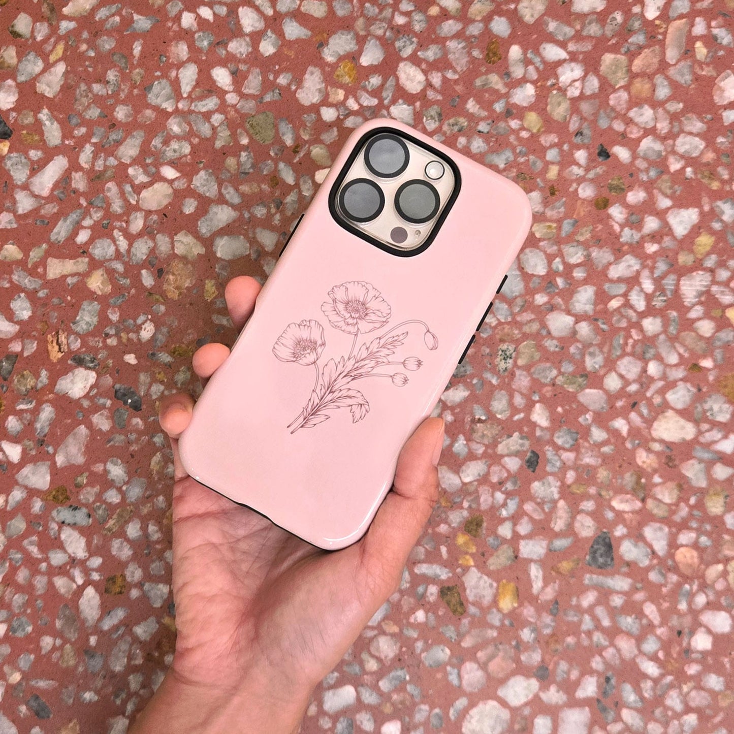 Blush Poppies Printed Phone Cases by Typoflora - The Dairy