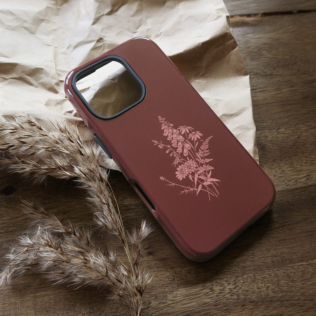 Wildflowers Mocha Printed Phone Cases by Typoflora - The Dairy