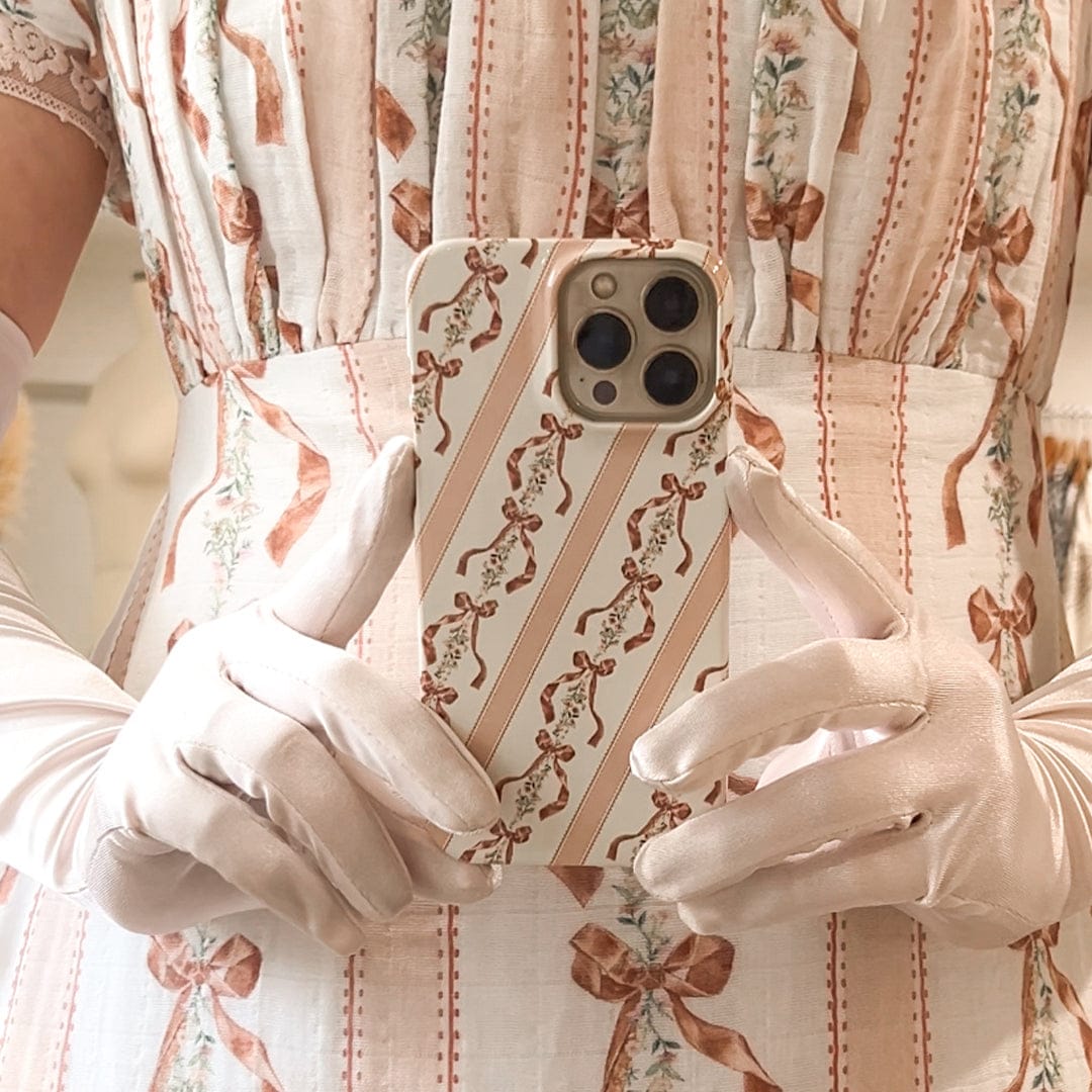 Bow Stripe Printed Phone Cases by Veronica Tucker - The Dairy