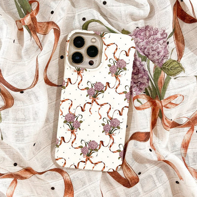 Hydrangea Ribbon Printed Phone Cases iPhone 17 / Armoured by Veronica Tucker - The Dairy