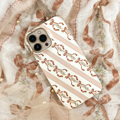 Bow Stripe Printed Phone Cases iPhone 17 / Armoured by Veronica Tucker - The Dairy