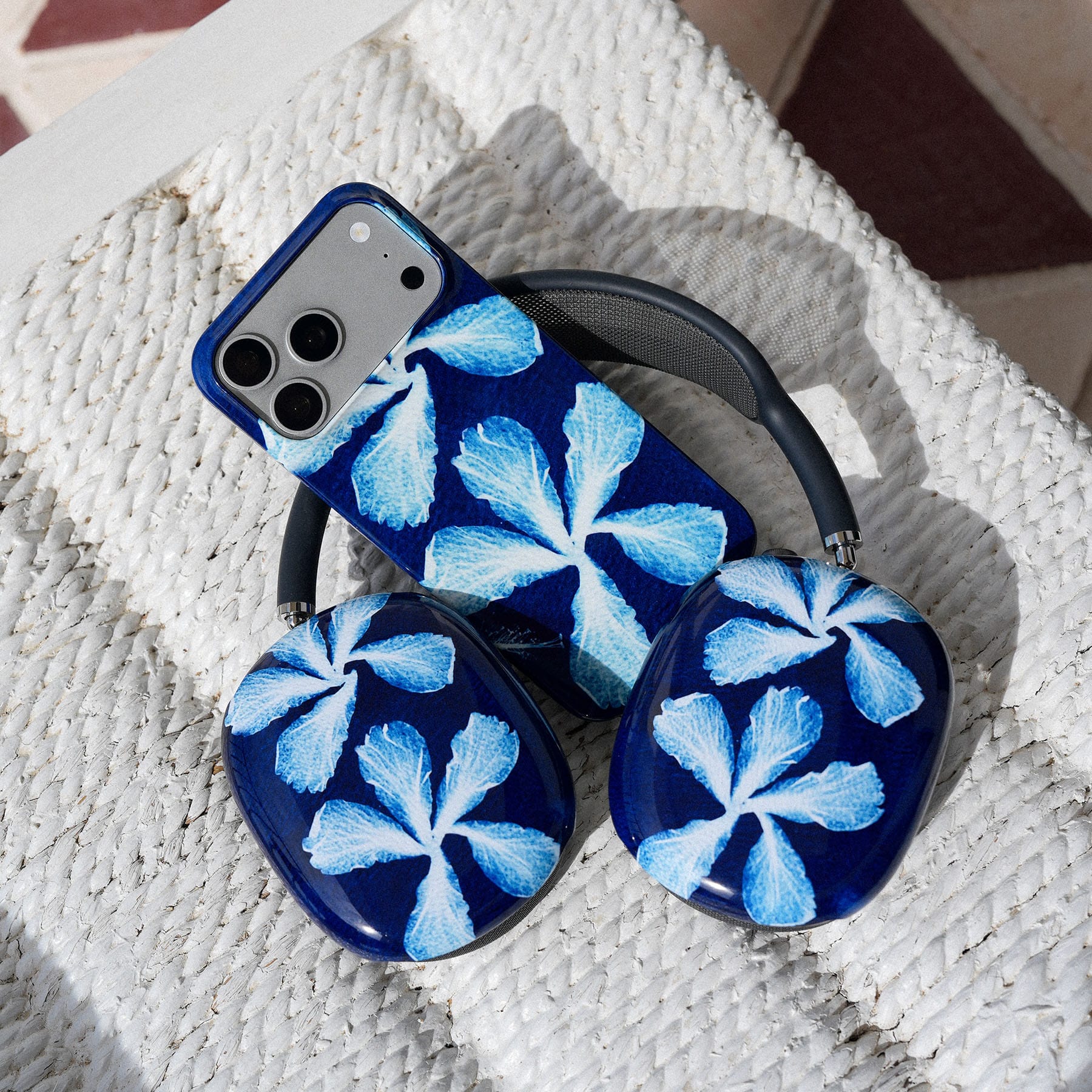 Hibiscus Cyanotype AirPods Max Case AirPods Max Case by Sally Hungerford - The Dairy