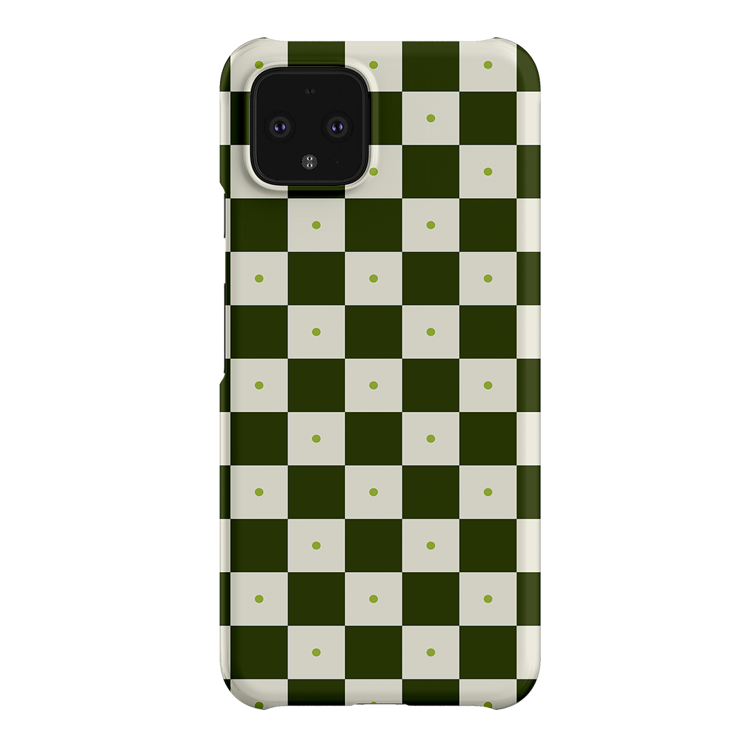 Checkers Green Matte Case Matte Phone Cases Google Pixel 4 / Snap by The Dairy - The Dairy