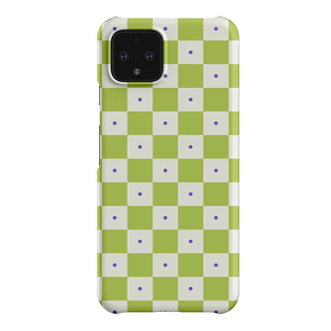 Checkers Lime with Lilac Matte Case Matte Phone Cases Google Pixel 4 / Snap by The Dairy - The Dairy
