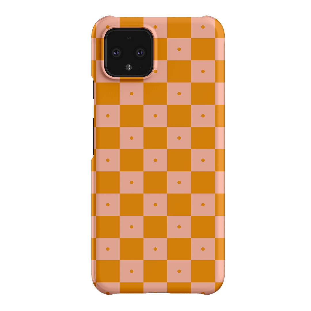 Checkers Orange with Blush Matte Case Matte Phone Cases Google Pixel 4 / Snap by The Dairy - The Dairy