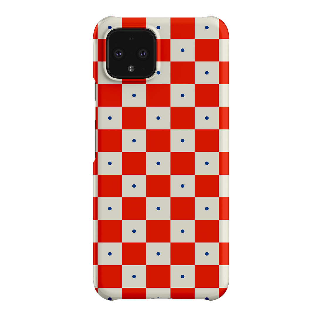 Checkers Scarlet with Cobalt Matte Case Matte Phone Cases Google Pixel 4 / Snap by The Dairy - The Dairy