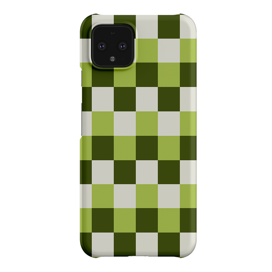 Checks in Green Matte Case Matte Phone Cases Google Pixel 4 / Snap by The Dairy - The Dairy