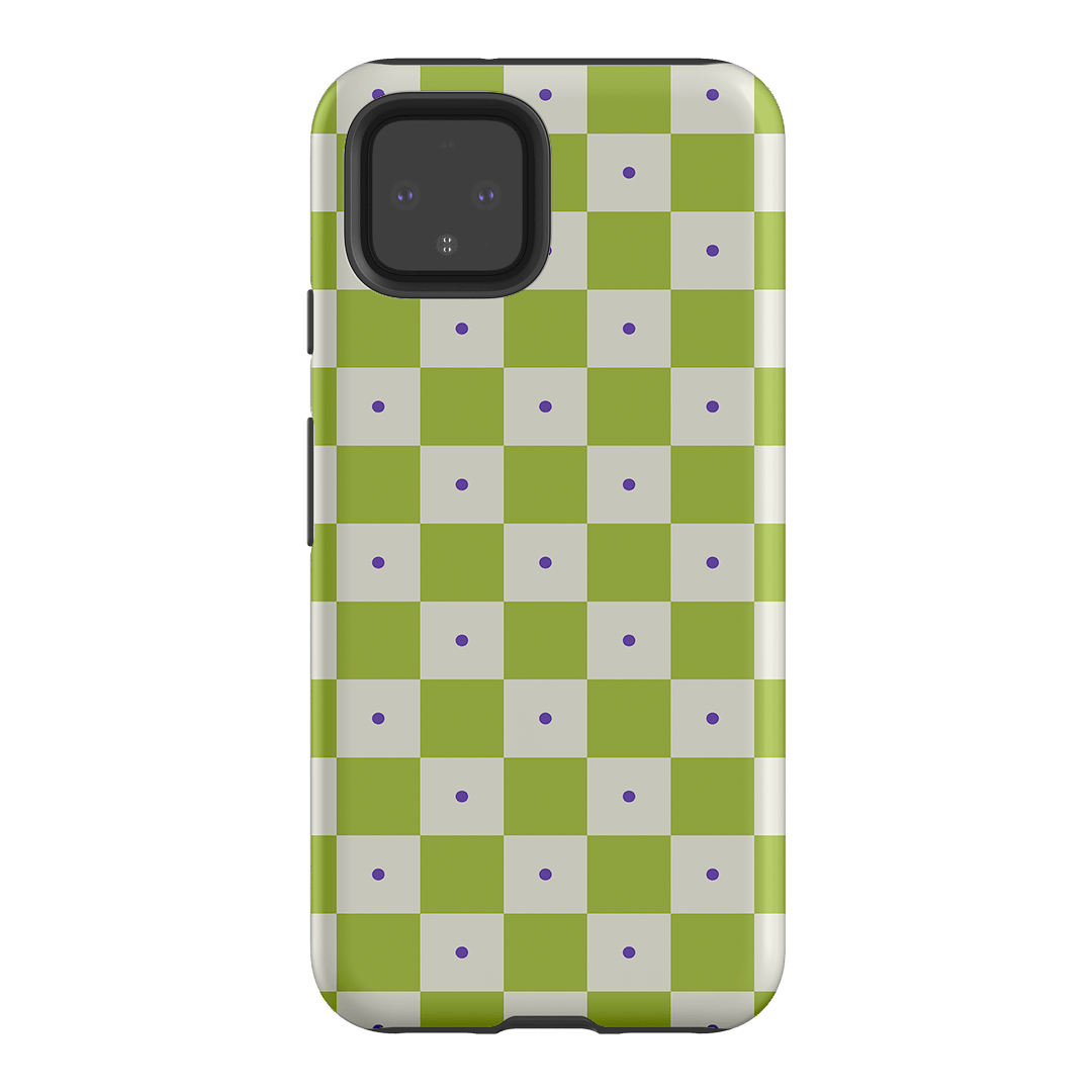 Checkers Lime with Lilac Matte Case Matte Phone Cases Google Pixel 4 / Armoured by The Dairy - The Dairy