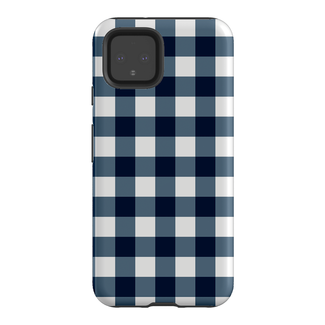 Gingham in Indigo Matte Case Matte Phone Cases Google Pixel 4 / Armoured by The Dairy - The Dairy