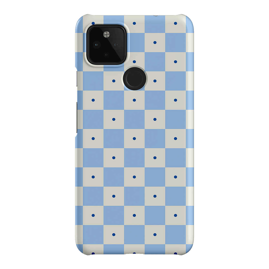 Checkers Blue Matte Case Matte Phone Cases Google Pixel 4A 5G / Snap by The Dairy - The Dairy