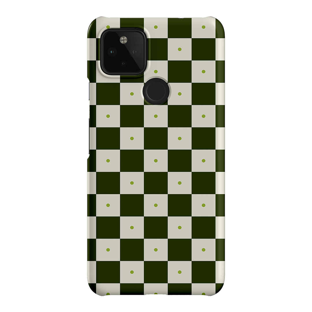 Checkers Green Matte Case Matte Phone Cases Google Pixel 4A 5G / Snap by The Dairy - The Dairy