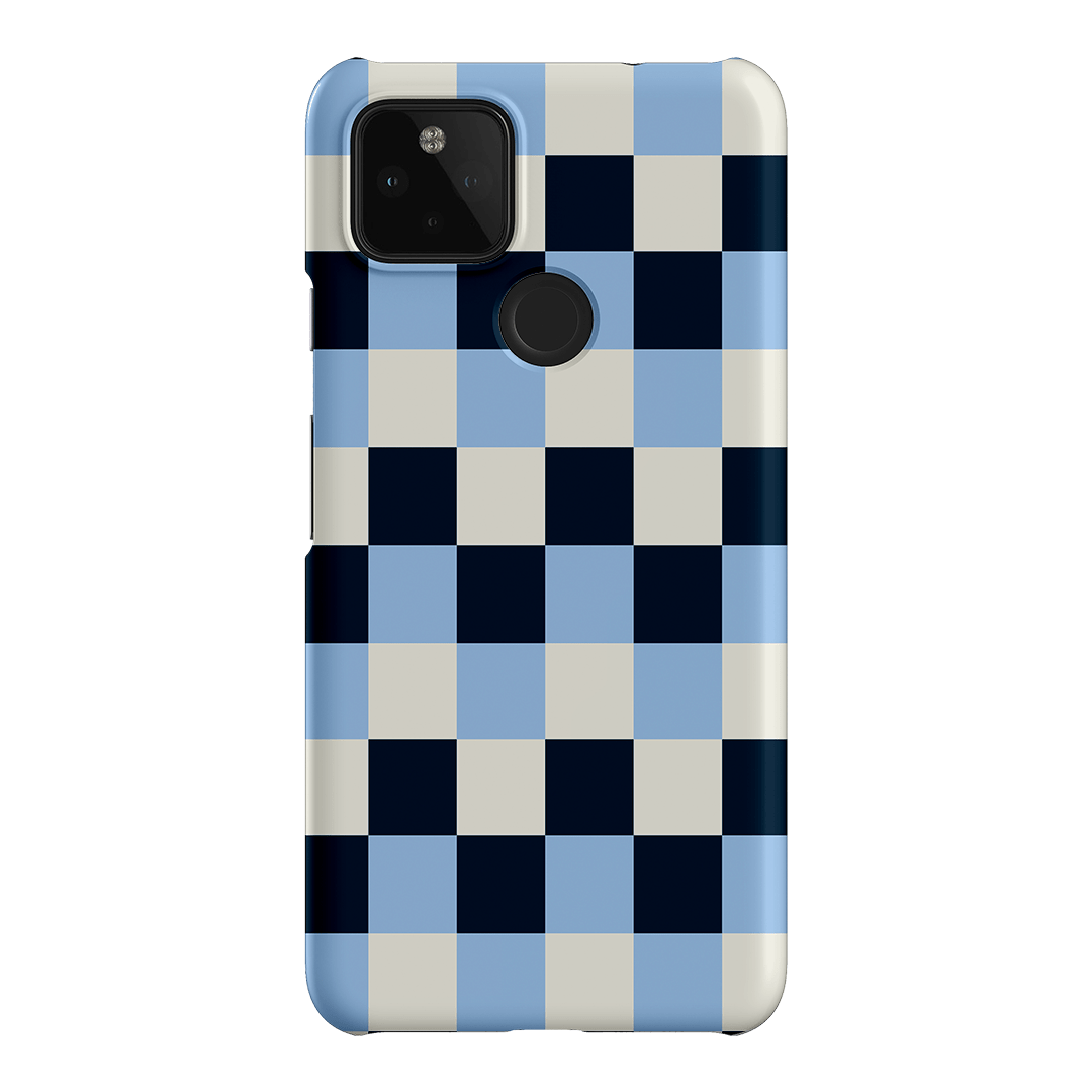 Checks in Blue Matte Case Matte Phone Cases Google Pixel 4A 5G / Snap by The Dairy - The Dairy