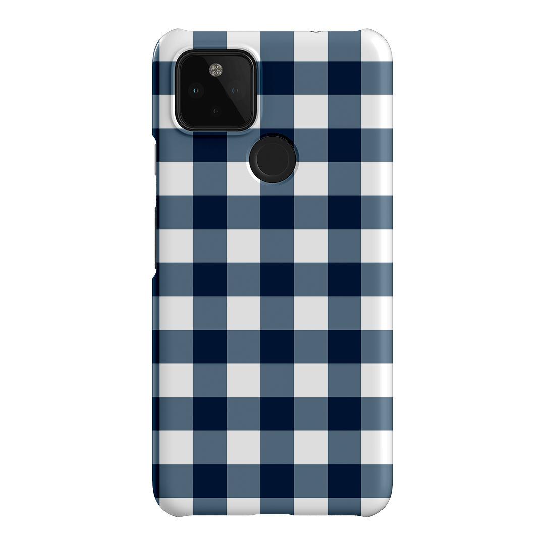 Gingham in Indigo Matte Case Matte Phone Cases Google Pixel 4A 5G / Snap by The Dairy - The Dairy