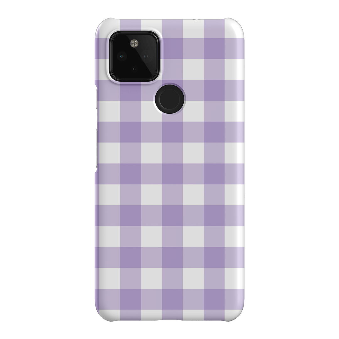 Gingham in Lilac Matte Case Matte Phone Cases Google Pixel 4A 5G / Snap by The Dairy - The Dairy