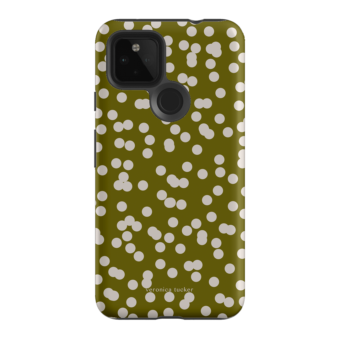 Mini Confetti Chartreuse Printed Phone Cases Google Pixel 4A 5G / Armoured by Veronica Tucker - The Dairy