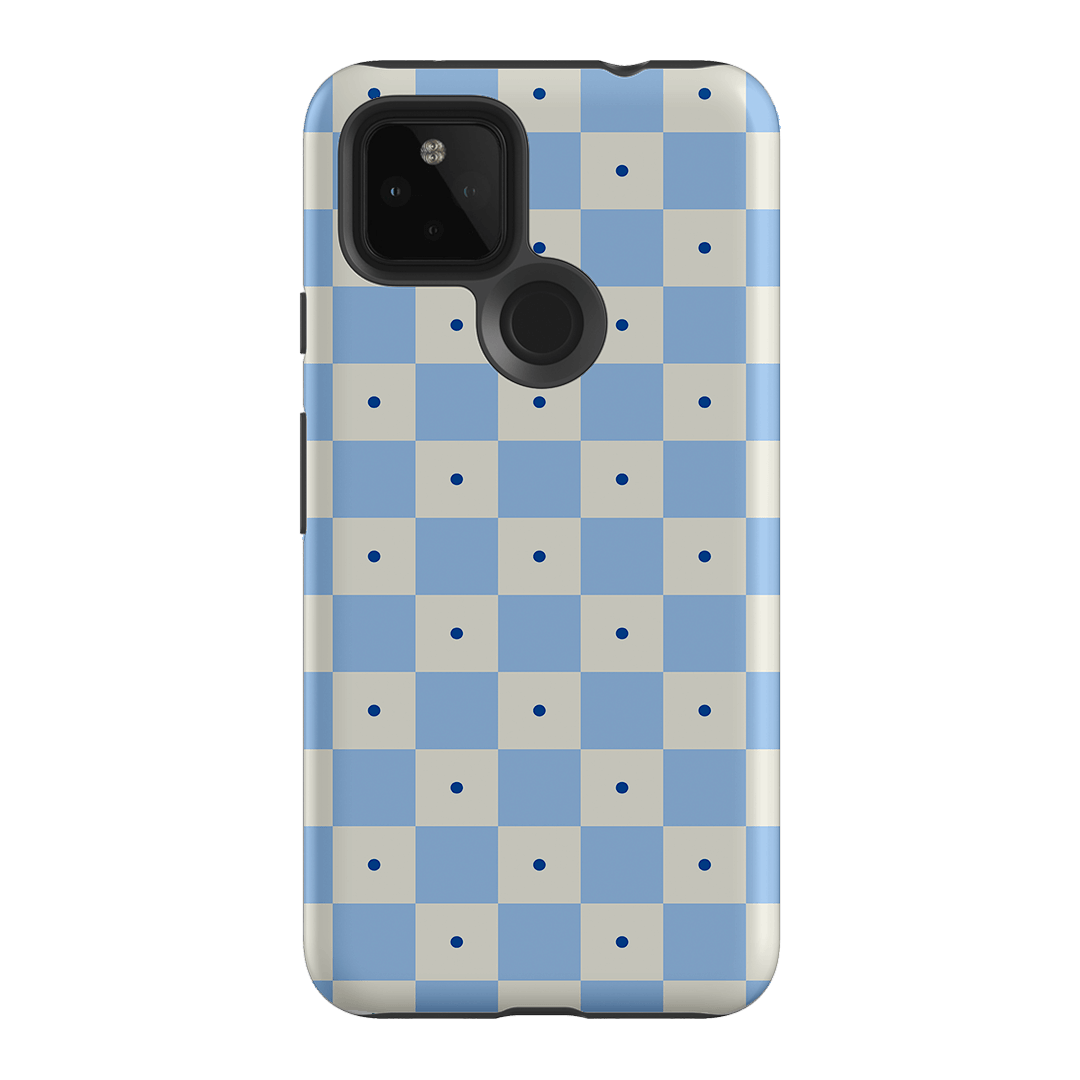 Checkers Blue Matte Case Matte Phone Cases Google Pixel 4A 5G / Armoured by The Dairy - The Dairy