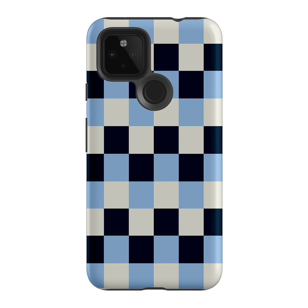 Checks in Blue Matte Case Matte Phone Cases Google Pixel 4A 5G / Armoured by The Dairy - The Dairy