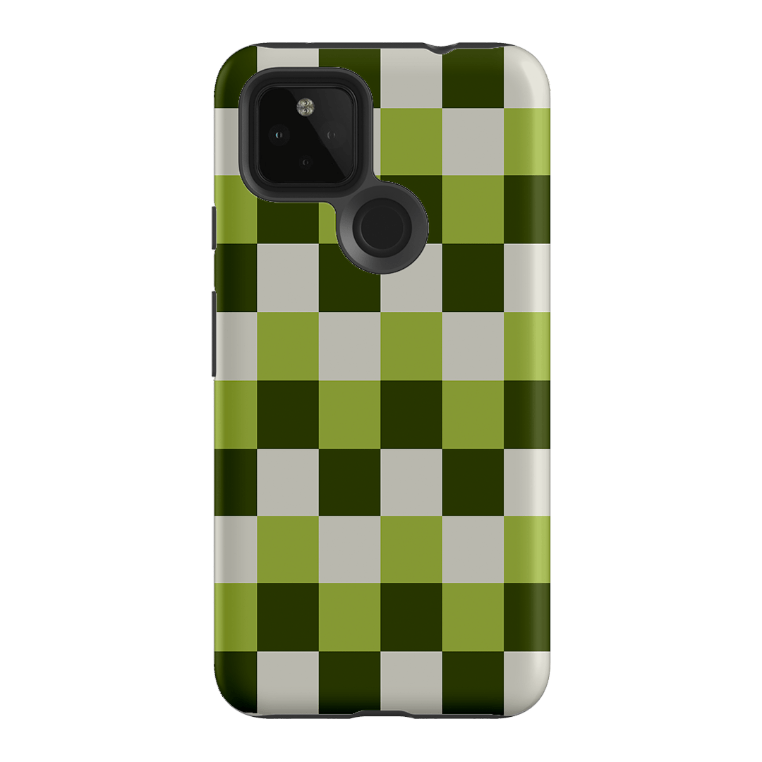 Checks in Green Matte Case Matte Phone Cases Google Pixel 4A 5G / Armoured by The Dairy - The Dairy