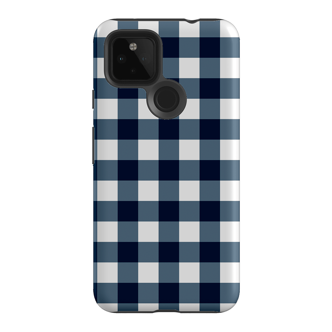 Gingham in Indigo Matte Case Matte Phone Cases Google Pixel 4A 5G / Armoured by The Dairy - The Dairy