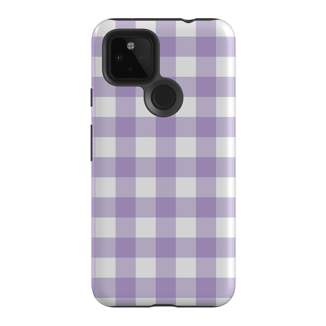 Gingham in Lilac Matte Case Matte Phone Cases Google Pixel 4A 5G / Armoured by The Dairy - The Dairy