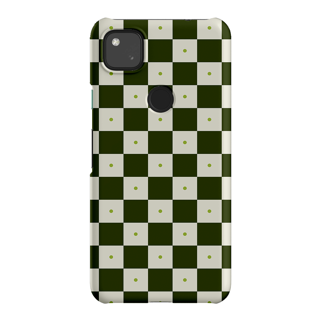 Checkers Green Matte Case Matte Phone Cases Google Pixel 4A 4G / Snap by The Dairy - The Dairy