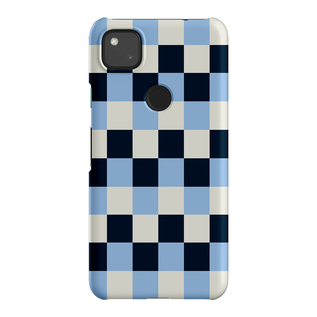 Checks in Blue Matte Case Matte Phone Cases Google Pixel 4A 4G / Snap by The Dairy - The Dairy