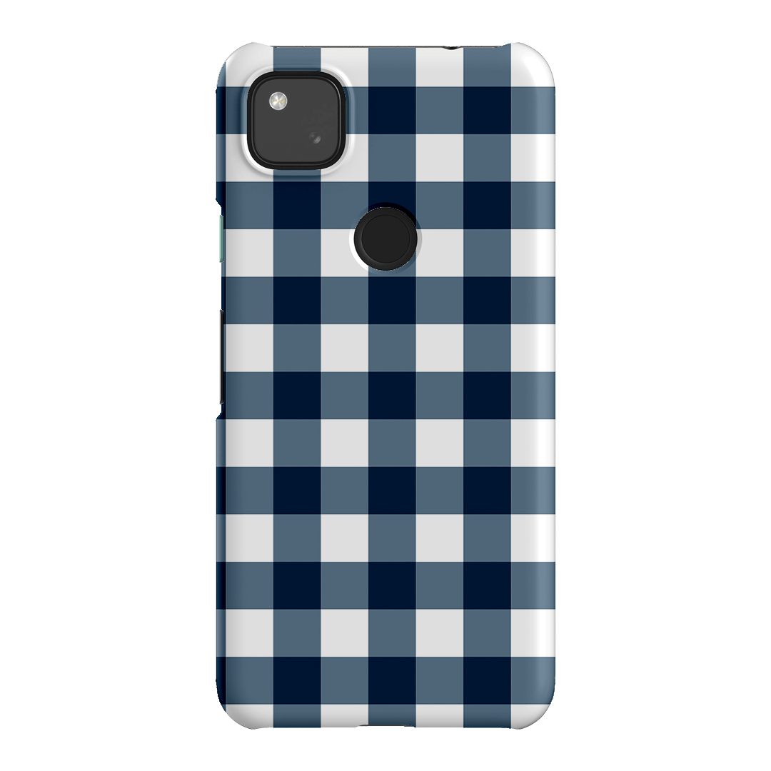 Gingham in Indigo Matte Case Matte Phone Cases Google Pixel 4A 4G / Snap by The Dairy - The Dairy