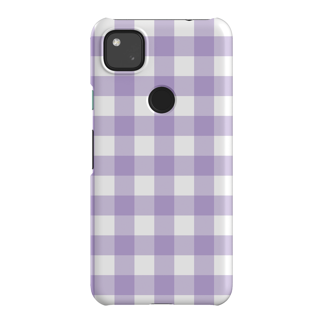 Gingham in Lilac Matte Case Matte Phone Cases Google Pixel 4A 4G / Snap by The Dairy - The Dairy