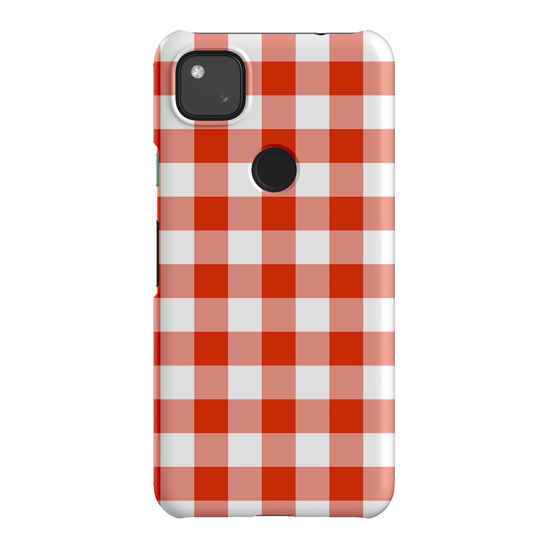 Gingham in Scarlet Matte Case Matte Phone Cases Google Pixel 4A 4G / Snap by The Dairy - The Dairy