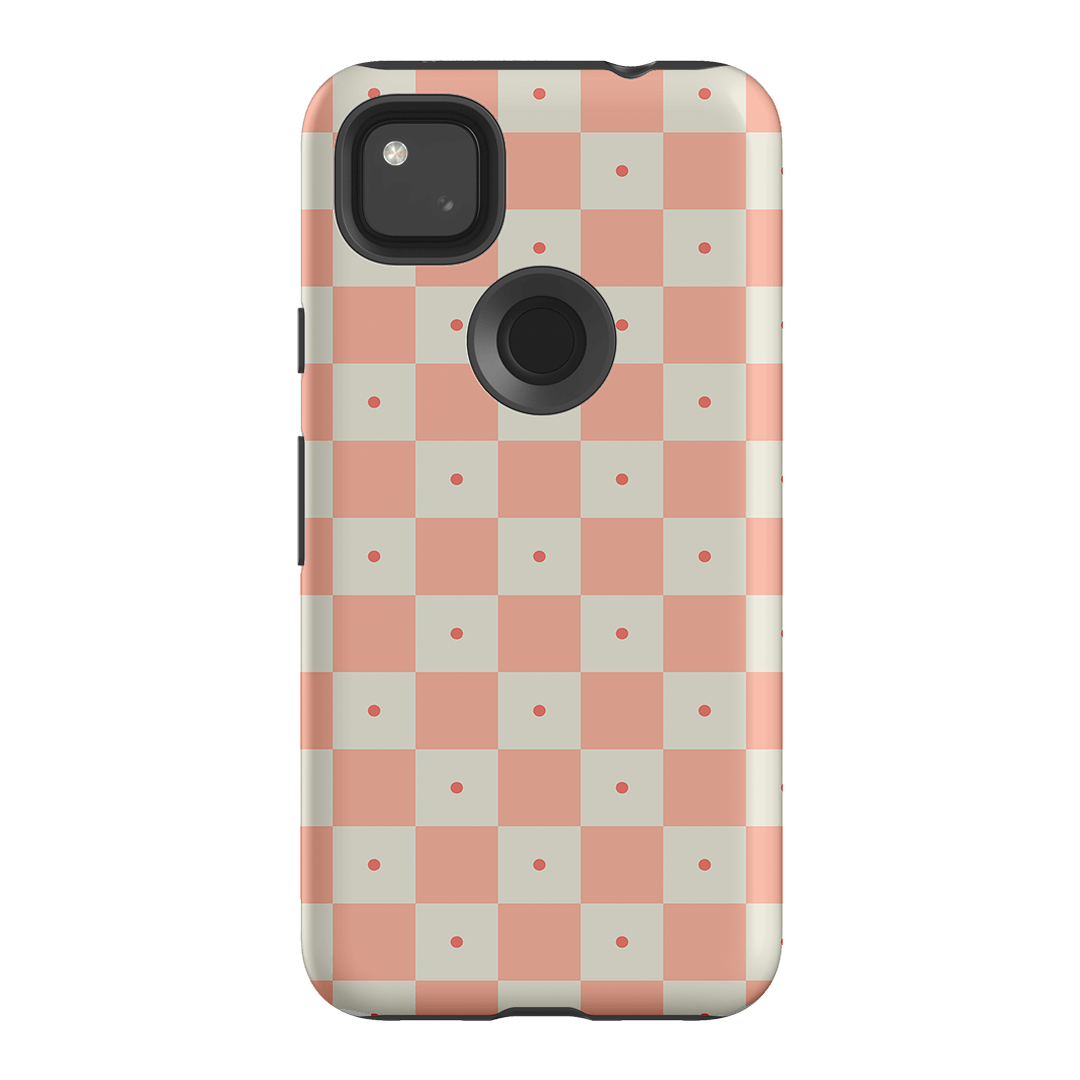 Checkers Blush Matte Case Matte Phone Cases Google Pixel 4A 4G / Armoured by The Dairy - The Dairy