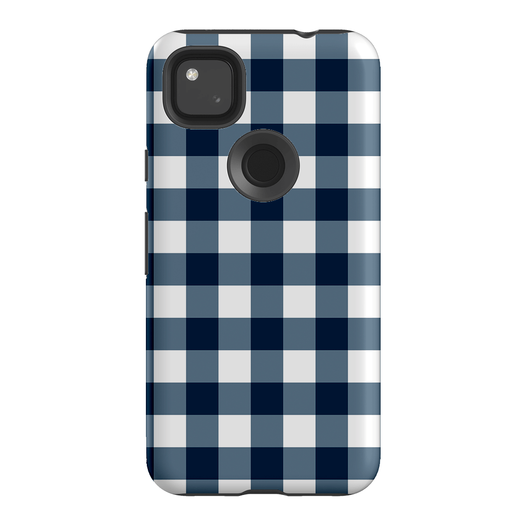 Gingham in Indigo Matte Case Matte Phone Cases Google Pixel 4A 4G / Armoured by The Dairy - The Dairy