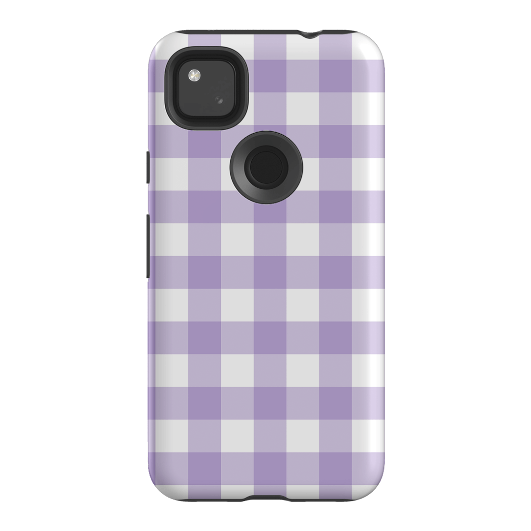 Gingham in Lilac Matte Case Matte Phone Cases Google Pixel 4A 4G / Armoured by The Dairy - The Dairy