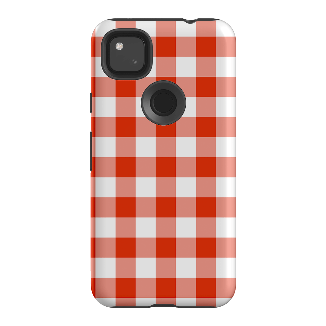 Gingham in Scarlet Matte Case Matte Phone Cases Google Pixel 4A 4G / Armoured by The Dairy - The Dairy