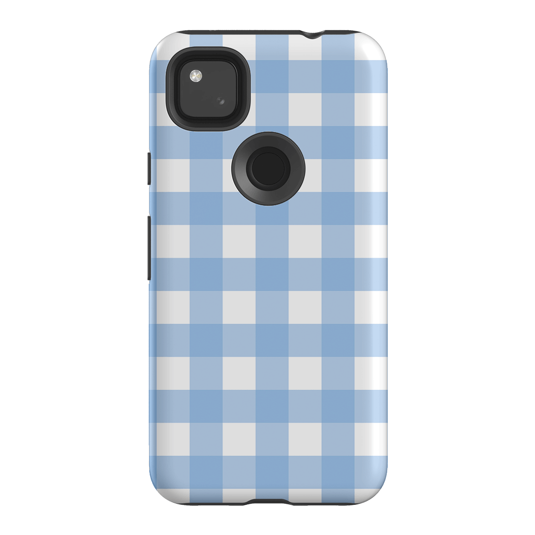 Gingham in Sky Matte Case Matte Phone Cases Google Pixel 4A 4G / Armoured by The Dairy - The Dairy