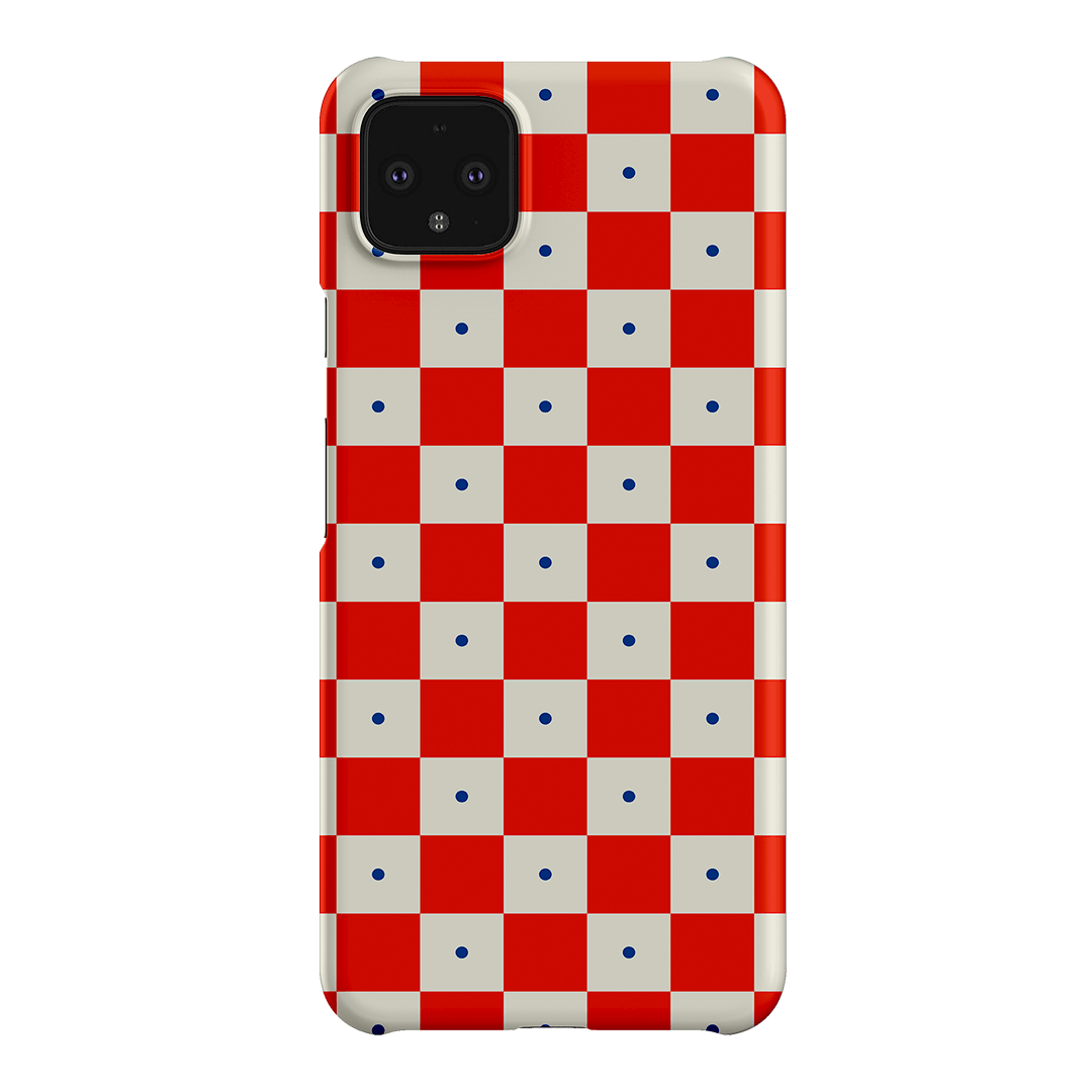 Checkers Scarlet with Cobalt Matte Case Matte Phone Cases Google Pixel 4XL / Snap by The Dairy - The Dairy