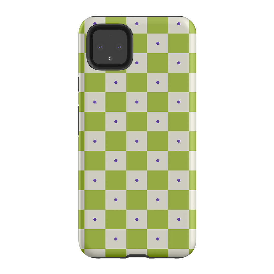 Checkers Lime with Lilac Matte Case Matte Phone Cases Google Pixel 4XL / Armoured by The Dairy - The Dairy